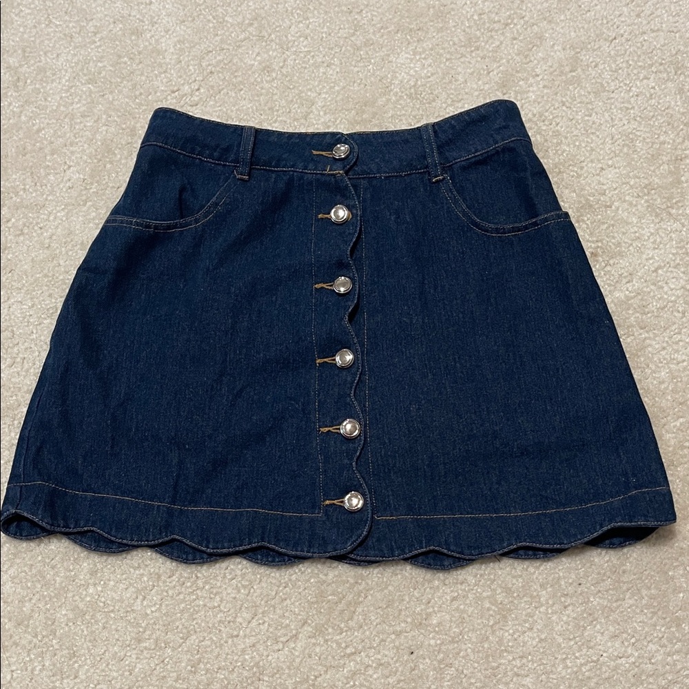 Cupshe Round & Round Blue Mini Skirt Size small